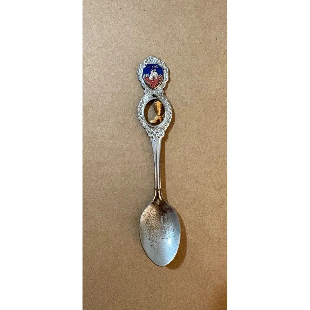 vintage spoon collection with display